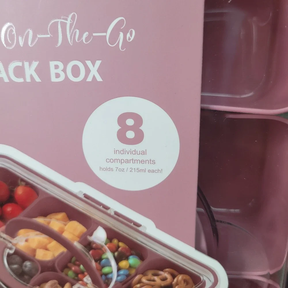 Cook With Color Perfect On-The-Go Snack Box Pink 8 Compartment WASNKB4 Travel
